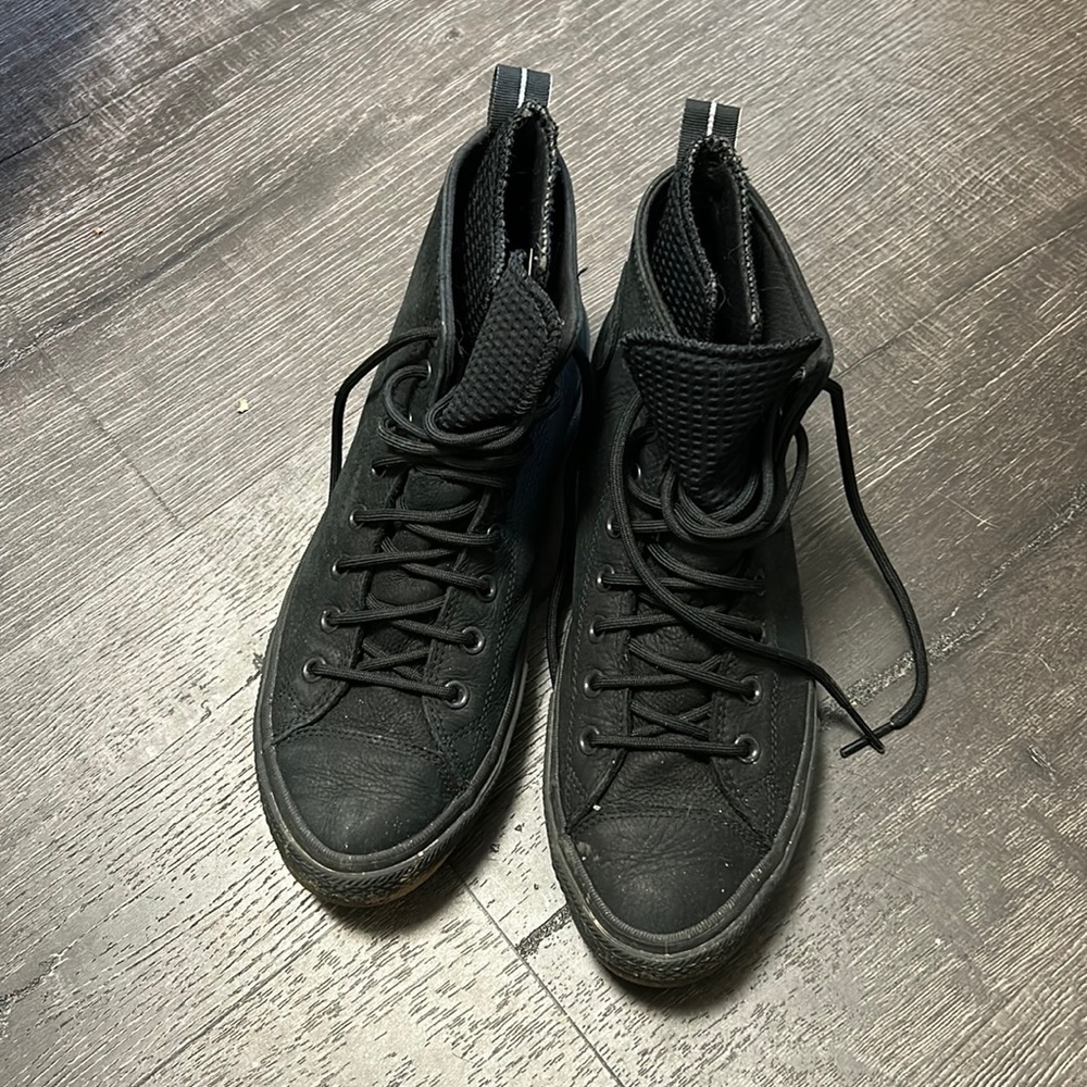 All Black Weatherproof converse